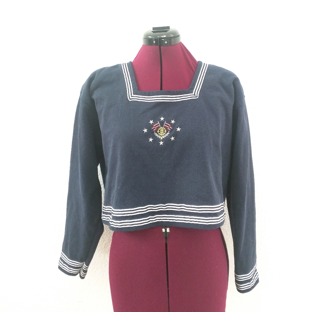Cropped 80s sailor sweatshirt